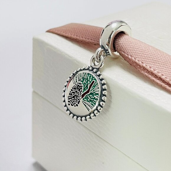 Pandora Pine Tree Cone Exclusive Charm Travel Pendant S925 Sterling Silver - Picture 1 of 4